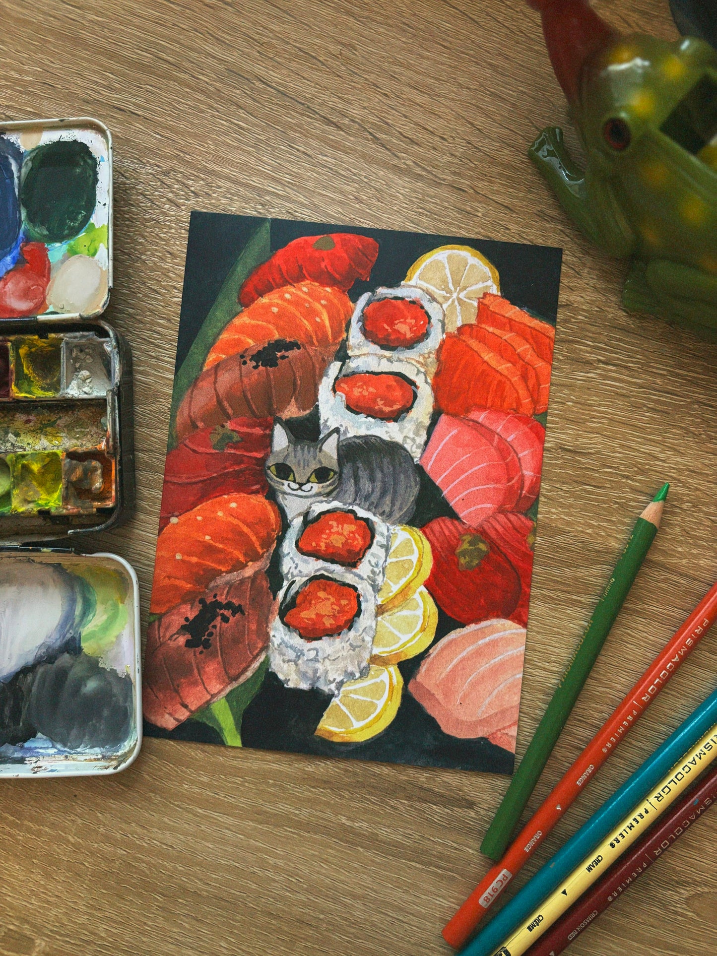 Sushi Cat ★ April 2024 Postcard