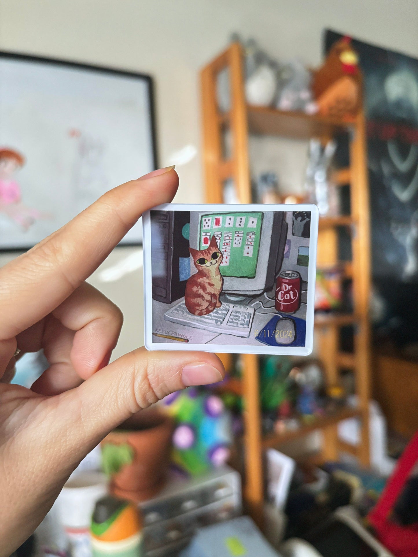 Solitaire Cat Magnet