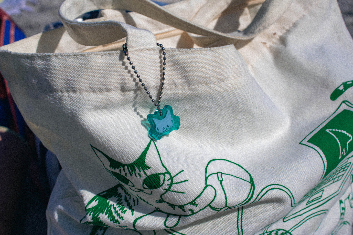 Cat Head Keychain (Green)