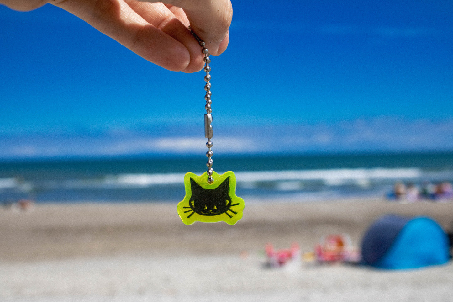 Cat Head Keychain (Yellow)