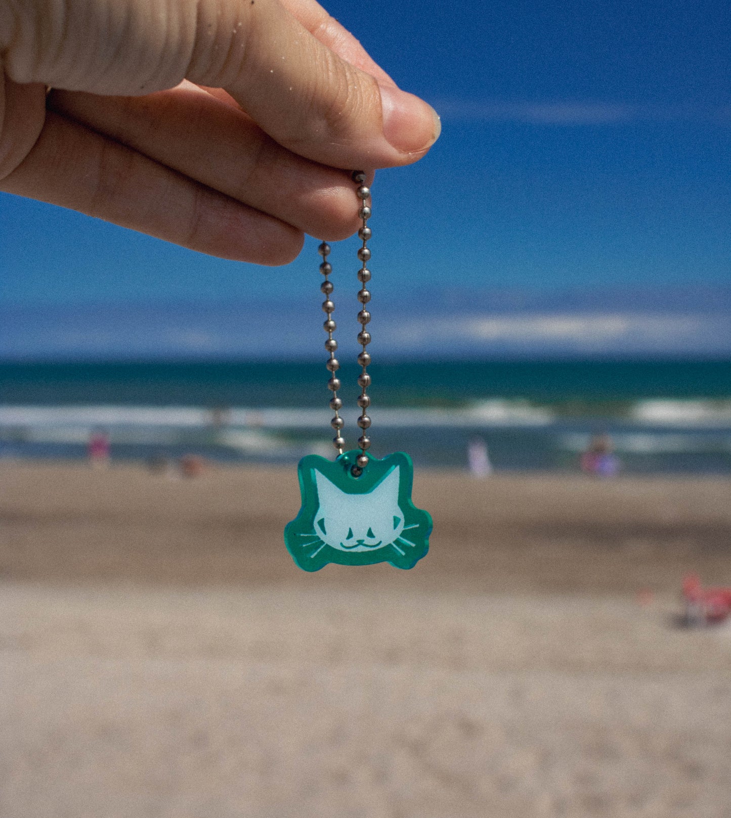 Cat Head Keychain (Green)