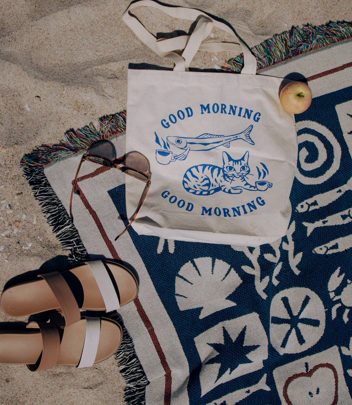 Oceanic Patterned 72" x 54" Woven Blanket