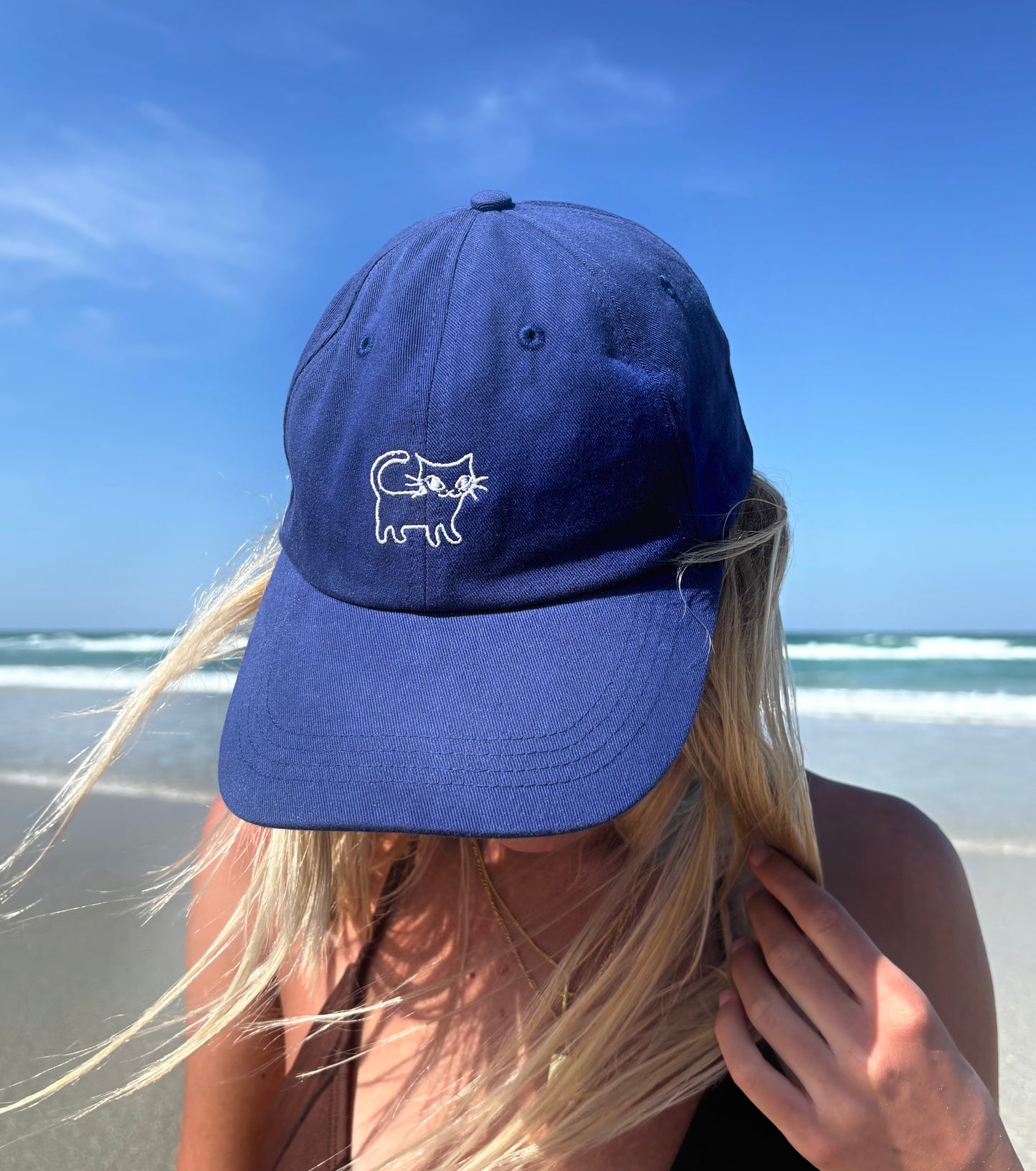 "Little Cat" Blue Baseball Hat