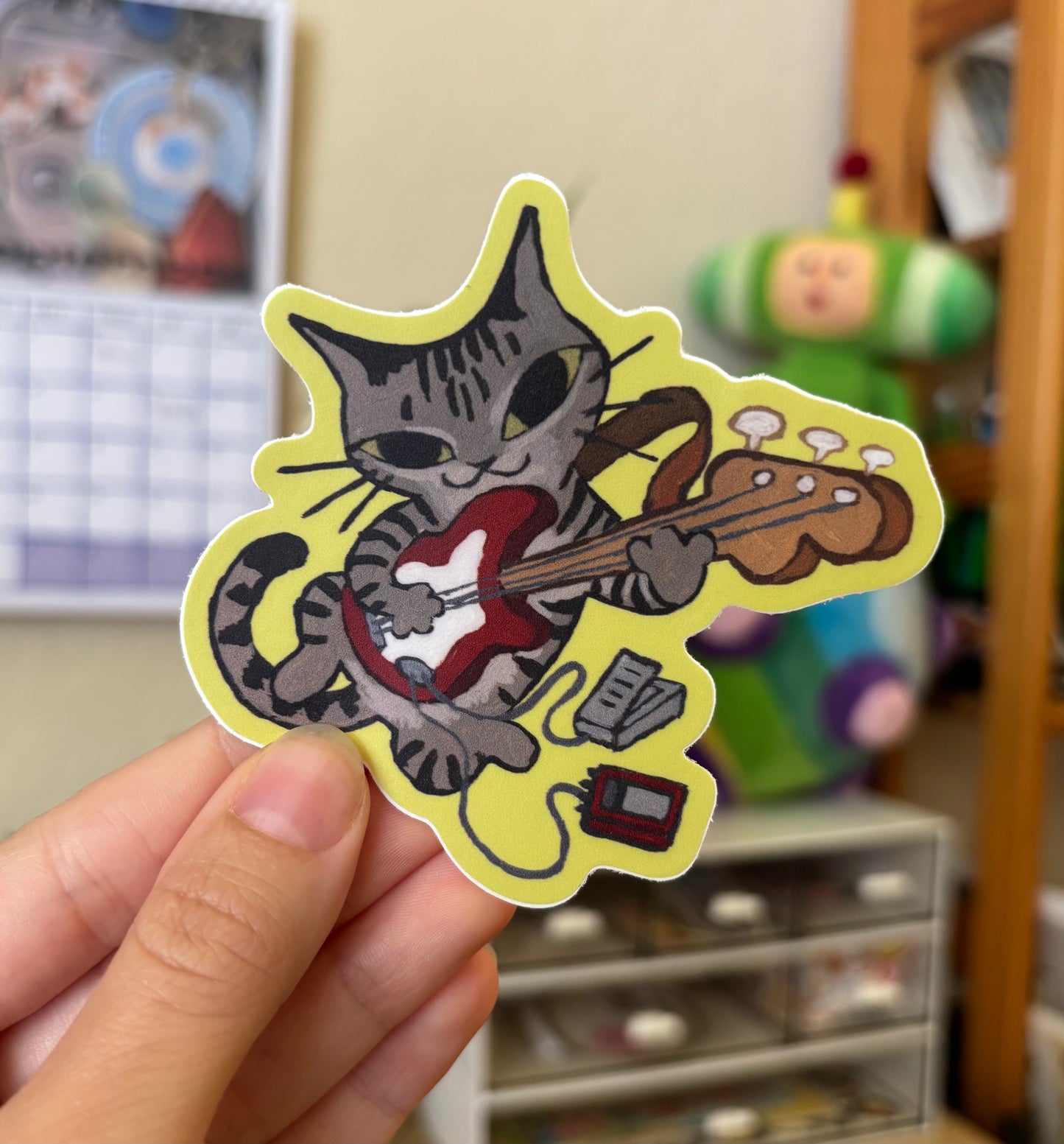 Guitar Cat Sticker