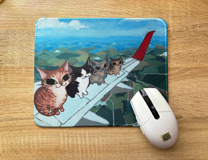 "Cats On A Plane" Mouse Pad