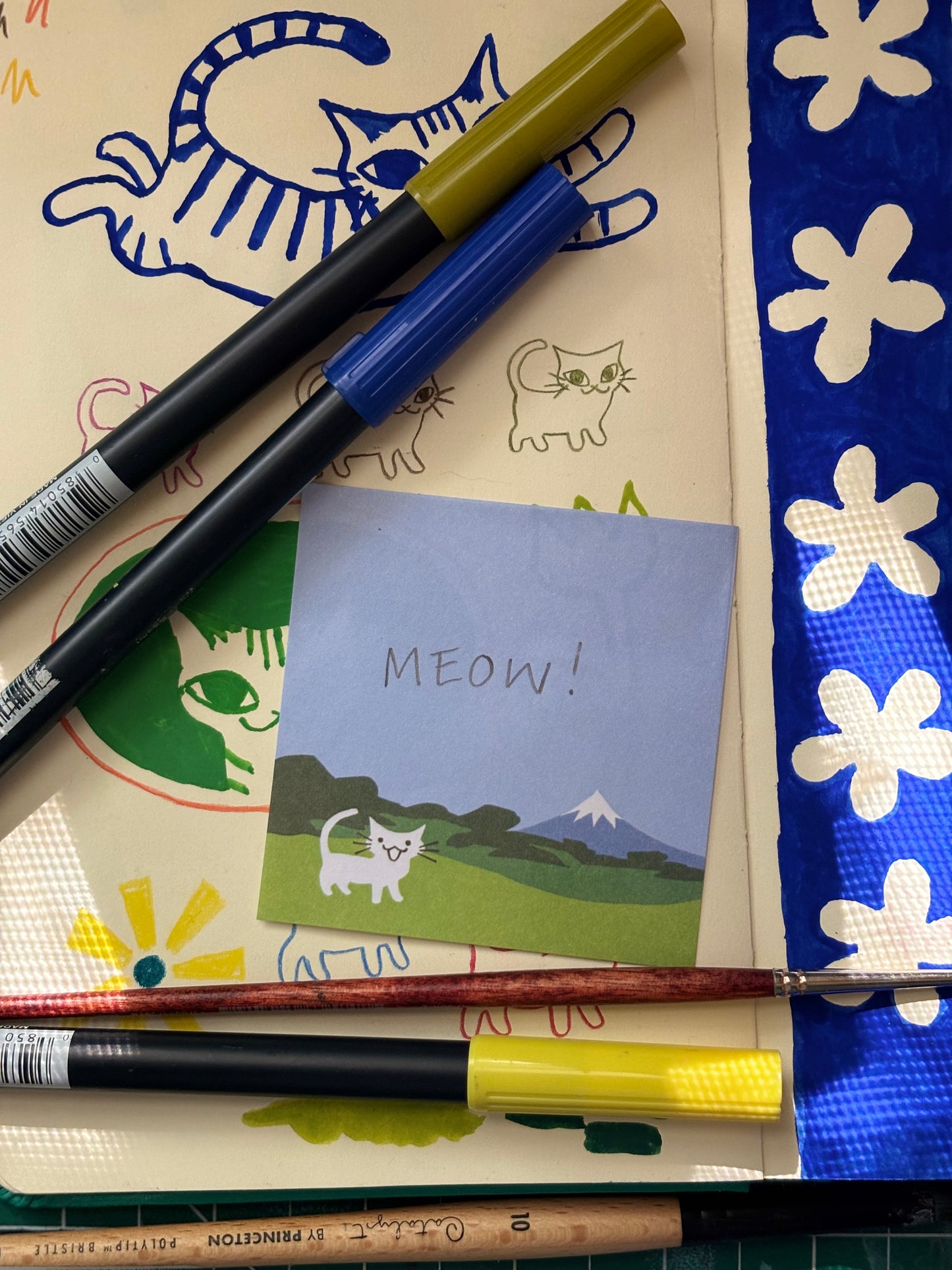 Rolling Notepad Rolling Hills Sticky Notepad – Kelly Pringle Art