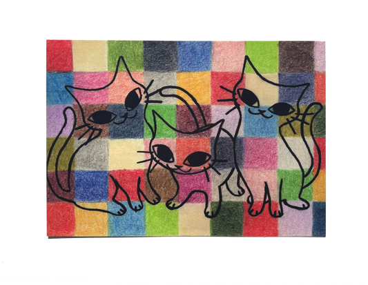 * PATREON EXCLUSIVE* Checkered Cats ★ June 2025 Postcard