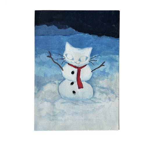 *PATREON EXCLUSIVE* Cat Snowman ★ December 2025 Postcard