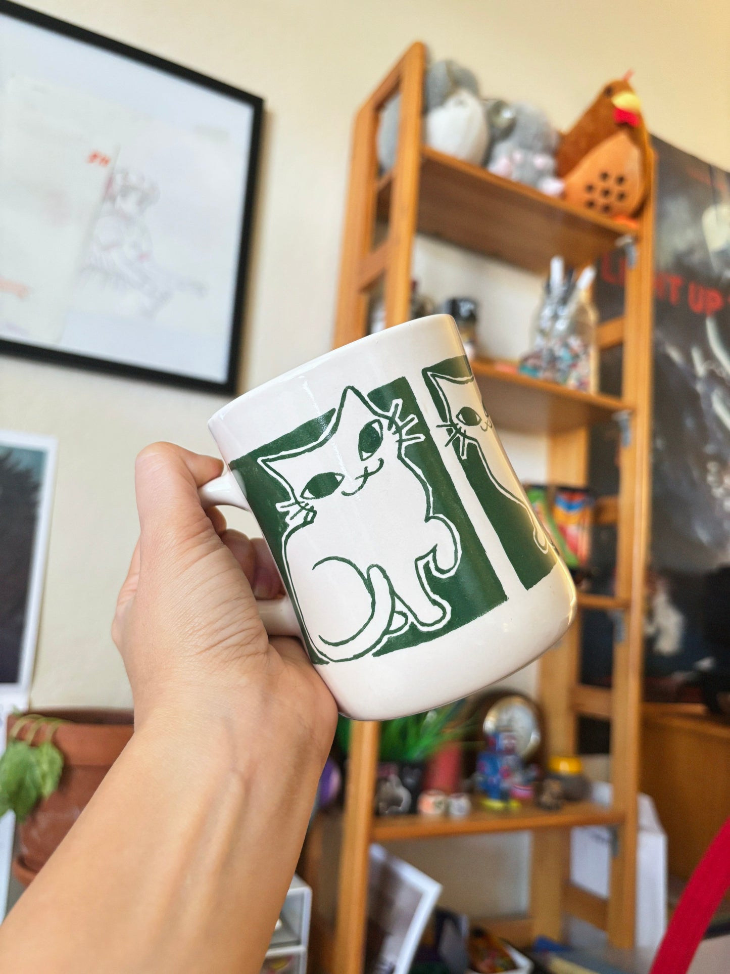 Green Cat Mug