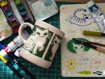 Green Cat Mug