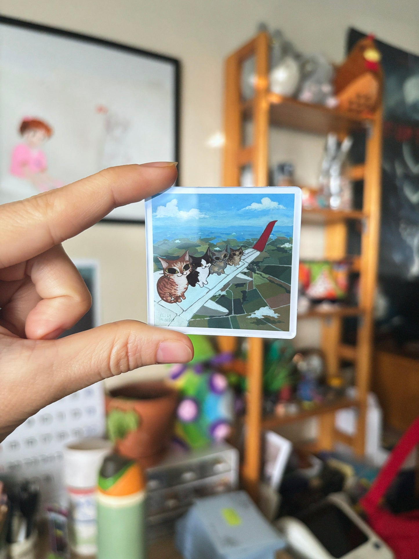 Cats on a Plane Magnet