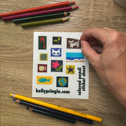 Colored Pencil Sticker Sheet
