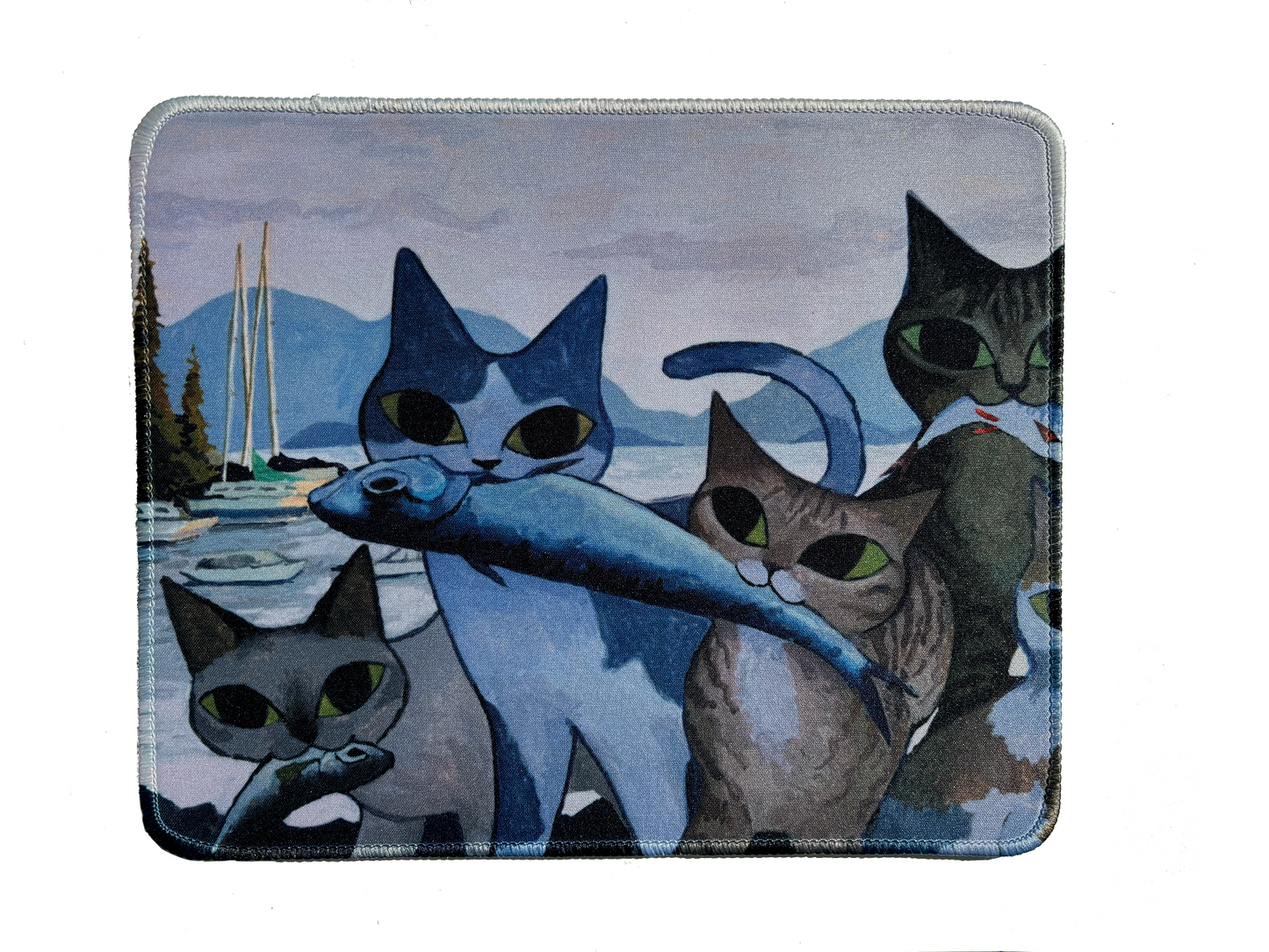 "Fishing Cats" Mouse Pad