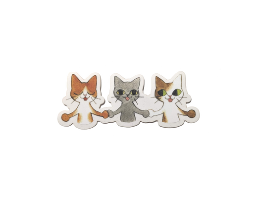 Cats Holding Hands Sticker