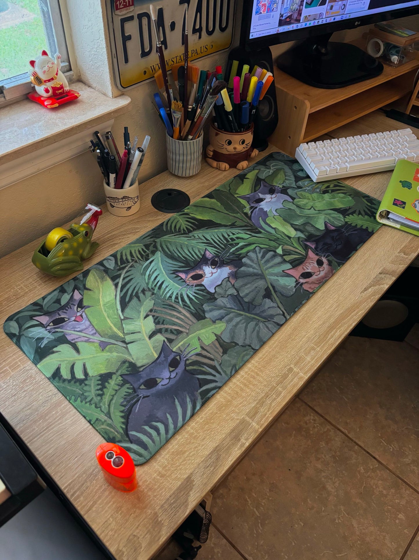 "Hide and Seek" 12"x27" Deskmat